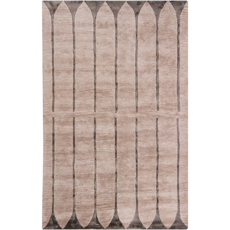 Tapis de zone géométrique ivoire Lee-Yin, 2 pi x 3 pi