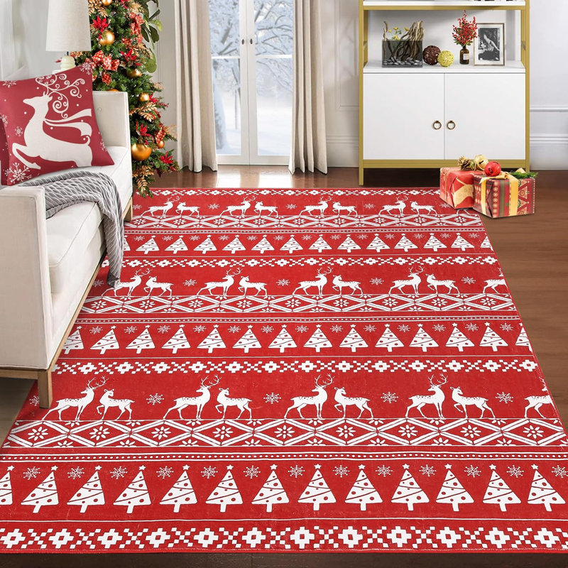 Rectangle Geometric Washable Area Rug, Rectangle 120 x 170 cm