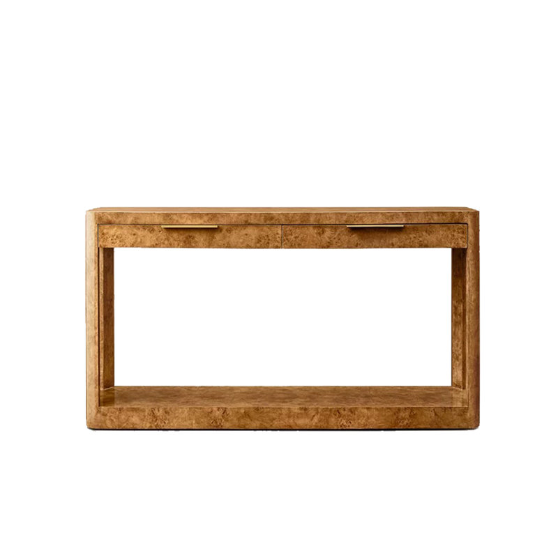 Console en bois massif de style français., H 29,9 po x l 47,2 po x P 13,7 po, Marron foncé