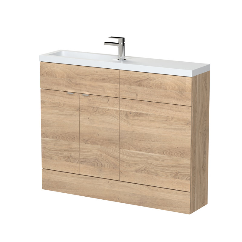 Single Bathroom Vanity with Drop In Polymarble Basin