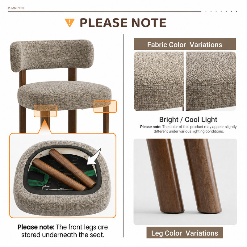 48.5cm H Upholstered Upholstered Back Side Chair, Camel Fabric