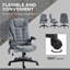 Fauteuil de direction en polyester Cool Grey avec massage chauffant et vibrant pour le soutien du bureau