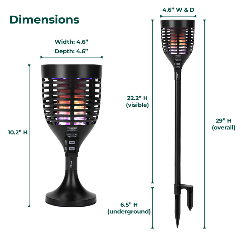 Torche solaire Zapper avec brosse 360º facile à nettoyer