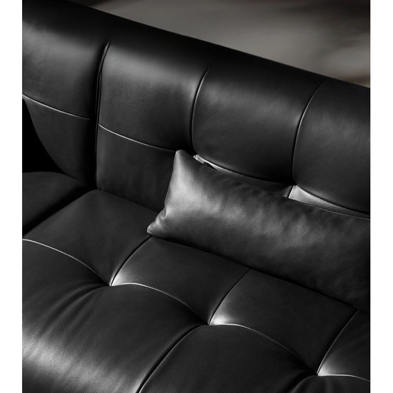 Canapé rétro noir, H 32,28 po x l 118,11 po x P 41,34 po, 4