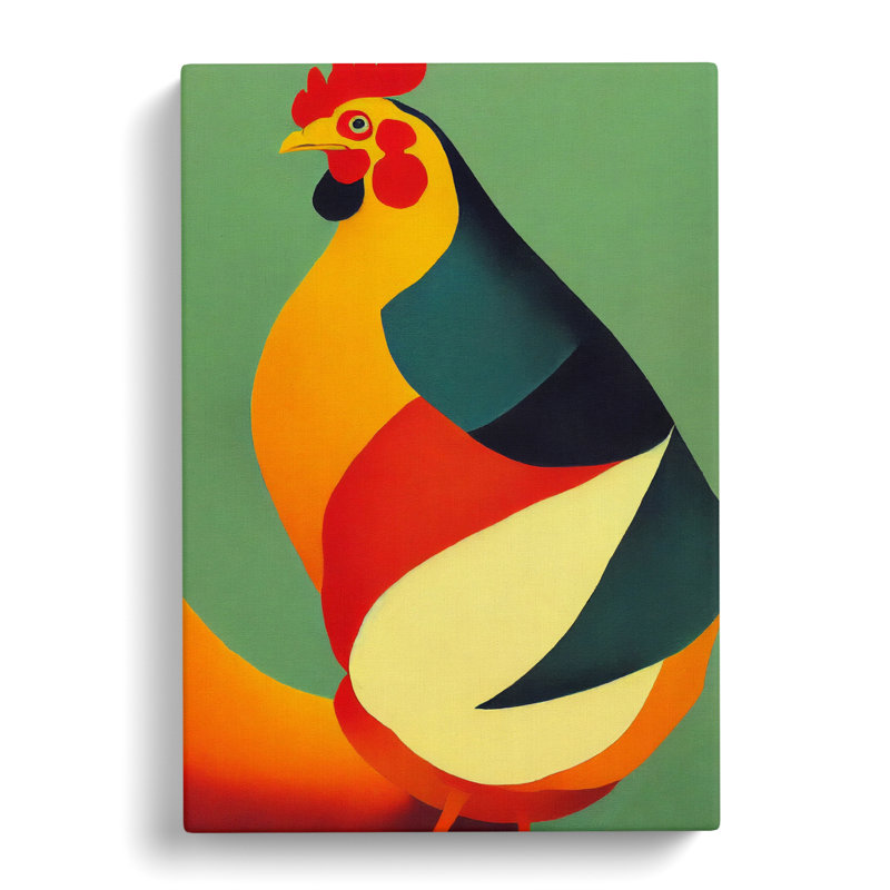 Chicken Retro - Wrapped Canvas, 60cm H x 40cm W x 3cm D