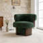 Fauteuil demi-tonneau rotatif moderne courbé et sculptural-498394034