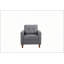 Chaise rembourrée capitonnée avec accoudoirs à boutons carrés, tissu en polyester pour mobilier de salon transitionnel-289221101