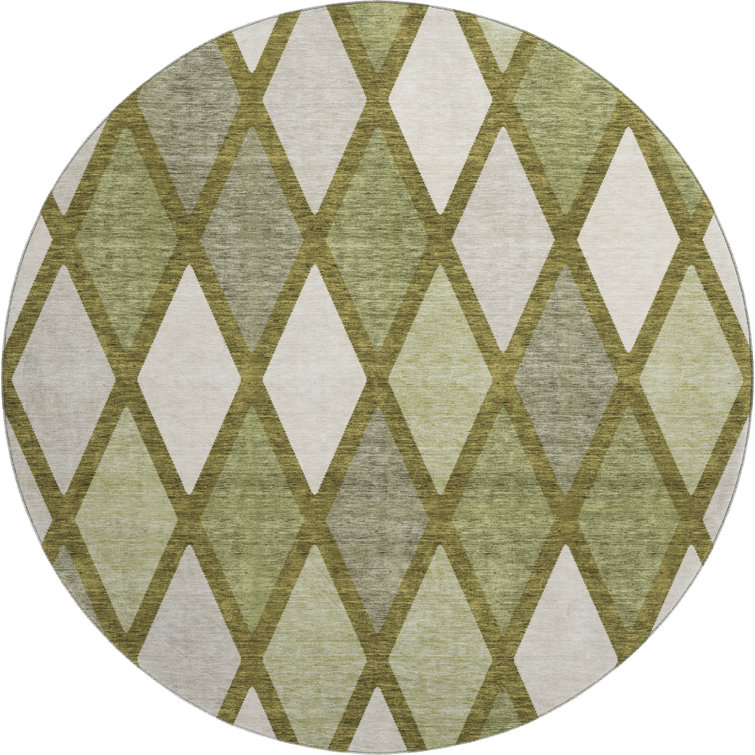 Premium Machine Washable Prisco Olive Rug