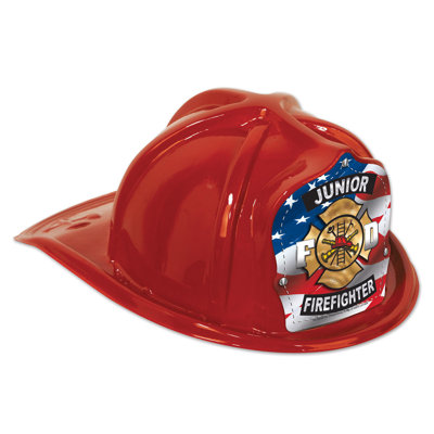 Chapeau de pompier rouge en plastique Jr