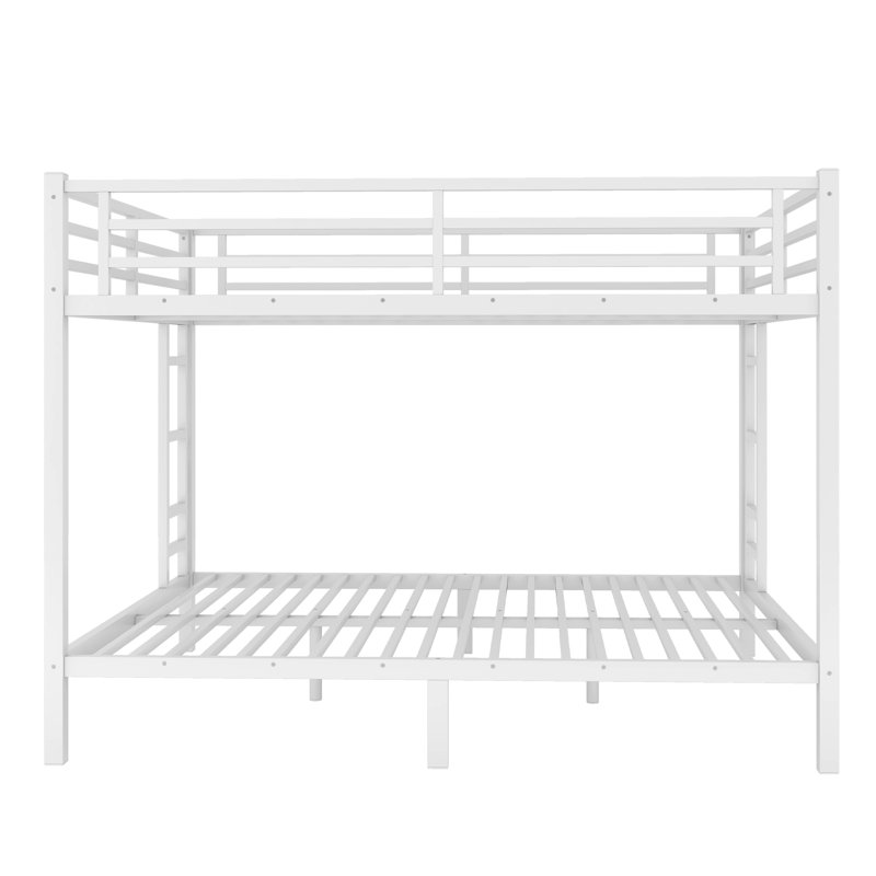 Metal Full XL Over Full XL Bunk Bed for Teens and Adults, Space-Saving, Noise-Reduced, No Box Spring Needed