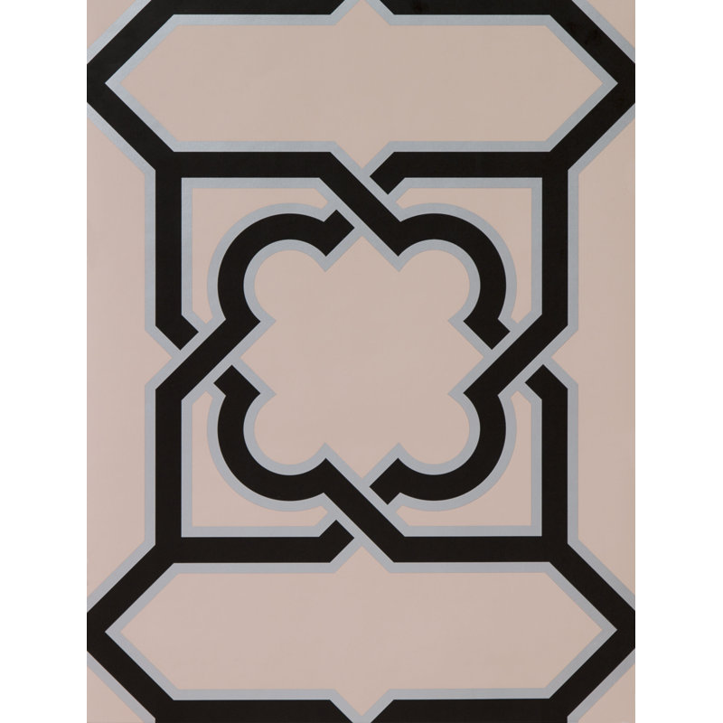 Lorenzo Castillo Hispania Martin Geometric Wallpaper Roll, Rosa/Onyx