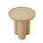 Pendle 19.75"W Modern Round End Table with Oak Finish and Sculptural 3-Leg Base-859000384