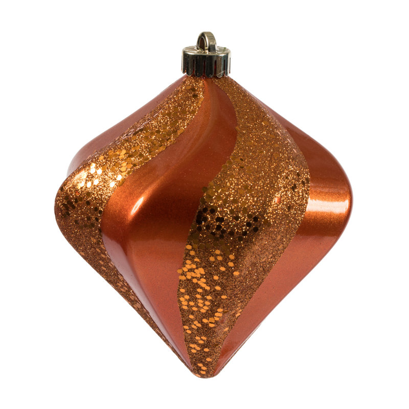 Ornement de Noël Swirl Diamond, Orange brûlé