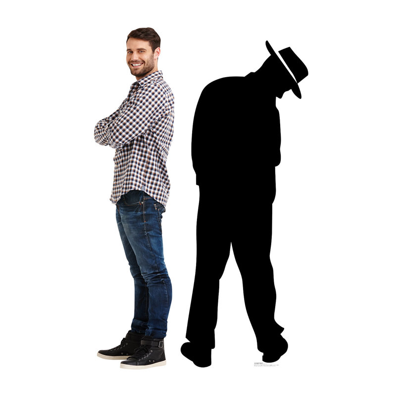 69'' Black and White Gangster Silhouette Cardboard Standup