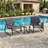 3-Piece All-Weather Outdoor Rocking Bistro Set, 2 Smooth Glide Porch Rocker Chairs With Padded Seats, 1 Scratch-Resistant Tempered Glass Side Table