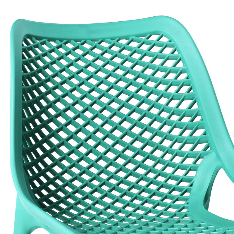 Chaise de salle à manger d'extérieur empilable (ensemble de 2), Sarcelle