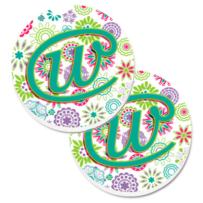 Sous-verre voiture de voiture fleurs initial