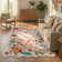Tawann Machine Washable Floral Farmhouse Area Rug with Non-Slip Backing for Living Room, Dining Room, Bedroom