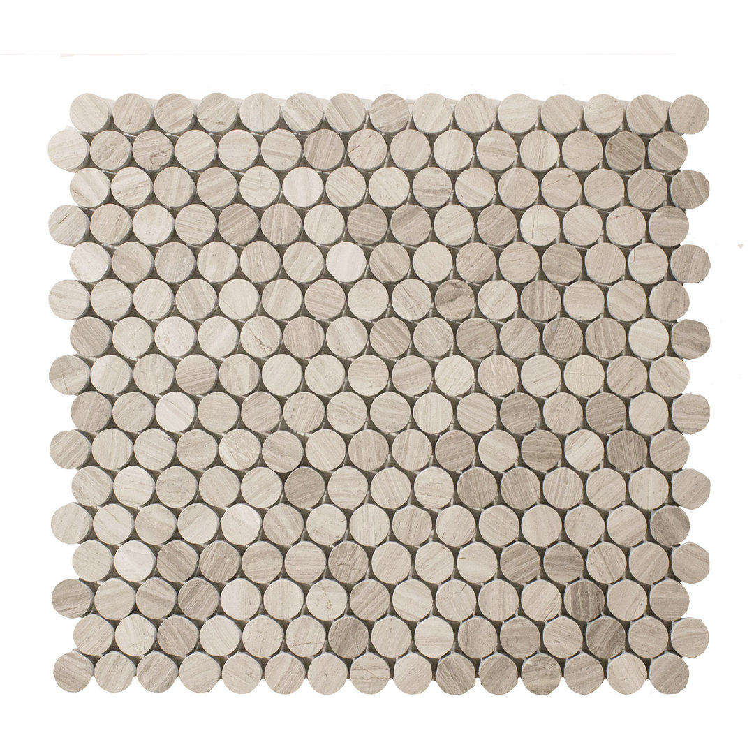 Carrara 0.75" x 0.75" Marble Penny Round Mosaic Wall & Floor Tile Matrix Stone USA 