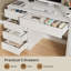 Bureau d'ordinateur à 5 tiroirs, bureau rectangulaire avec rangement pour la maison et le bureau (blanc)-270938209