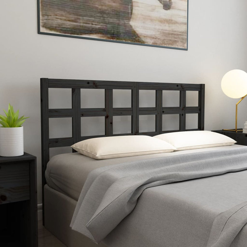 Mendota Solid Wood Headboard, Black, Kingsize (5')