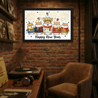 Animals Cute Hamsters Celebrate New Year 2026