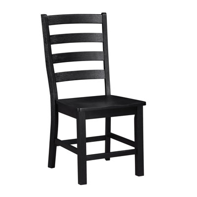 2 chaises d'appoint noires de style décontracté en bois avec une capacité de poids de 250 lb et une profondeur de paquet de 40 po. 2 chaises pour la pièce en noir, meuble design de 17,84 po