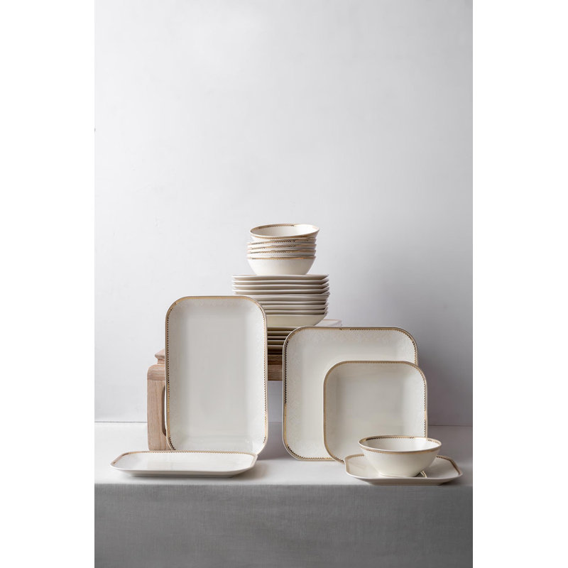 Randals Piece Porcelain China Dinnerware Set - Service for 6