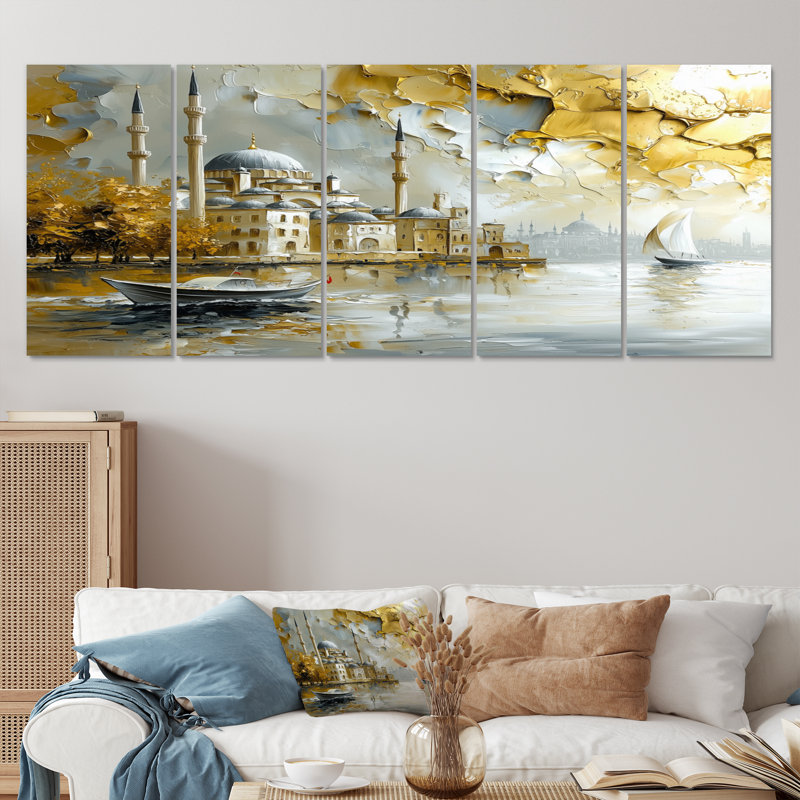 «White Harbour», ensemble d'art mural, H 32 po x l 80 po