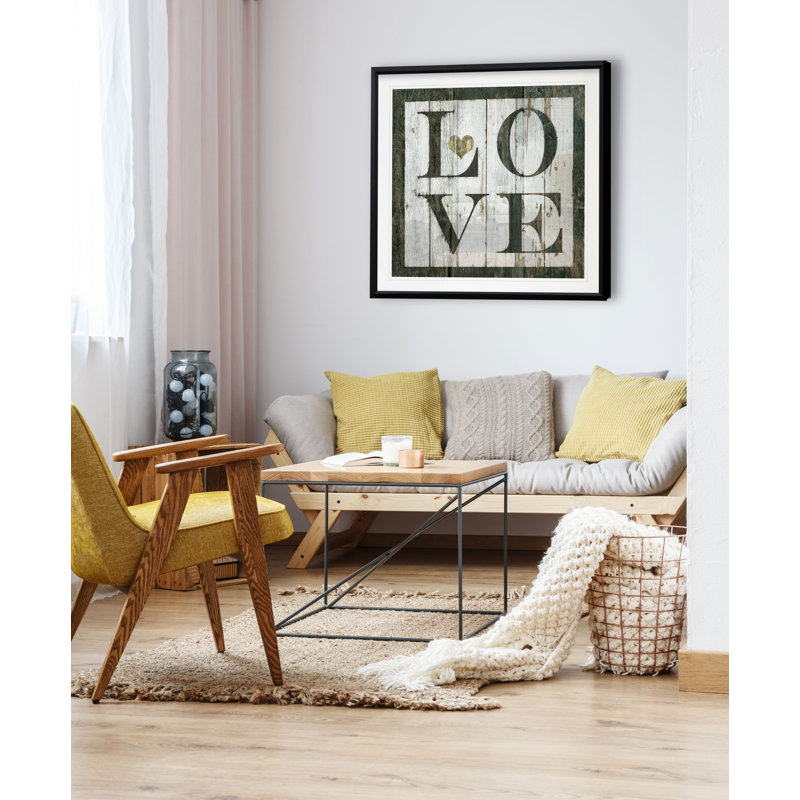 «Love», reproduction d'art textuel, H 30,5 po x l 30,5 po x P 1,5 po, Cadre plastique noir
