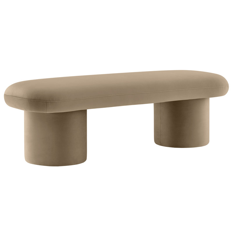 Orlan Champagne Velvet 3 Seater Bench Without Backrest