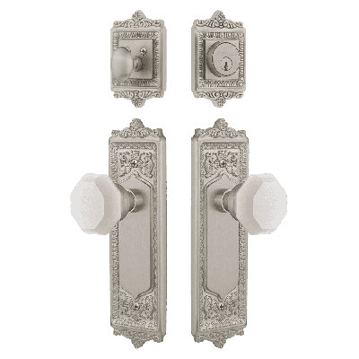 Nostalgic Warehouse Egg & Dart Entry Set with White Waldorf Crystal Knob