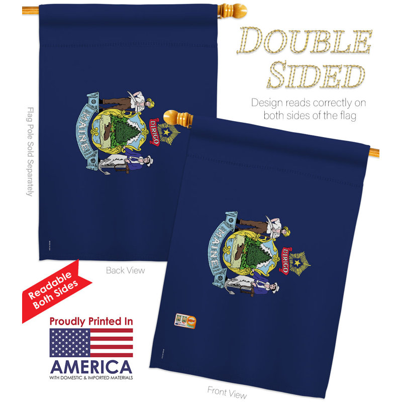 Polyester à 2 côtés 40 x 28 pi Ensemble de drapeaux, Maine
