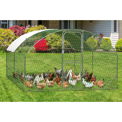 Grand poulailler en métal, poulailler en métal avec support triangulaire renforcé et portes doubles, cage à poulets pour la cour