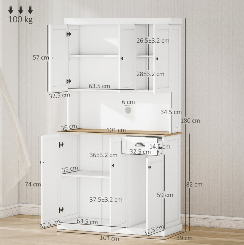 Engineered Wood 6 - Door Rectangle Accent Cabinet