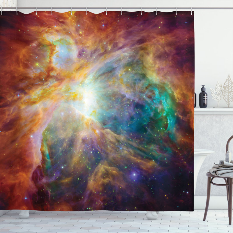 Ensemble de rideau de douche et crochets Outer Space, H 70 po x l 69 po