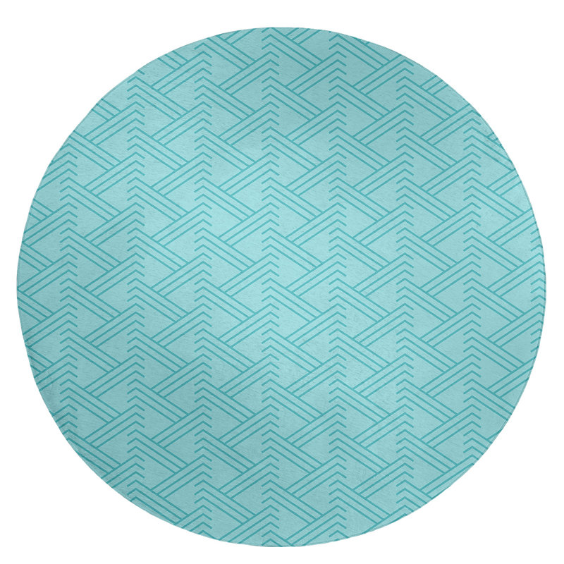 Chenille Geometric Indoor Rug, Round 5'