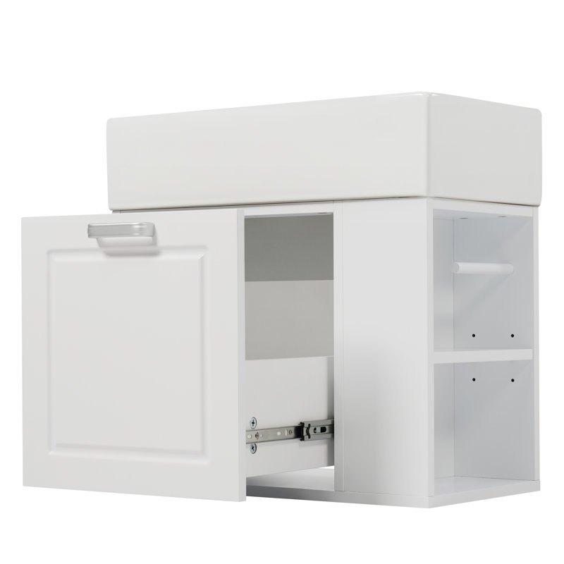 Meuble-lavabo mural 21,8 po avec lavabo intégré, Blanc