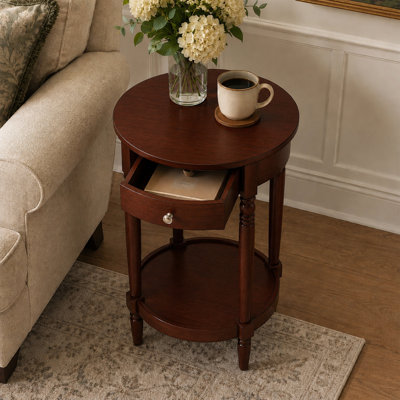 Mayall 18" Round End Table with Shelf
