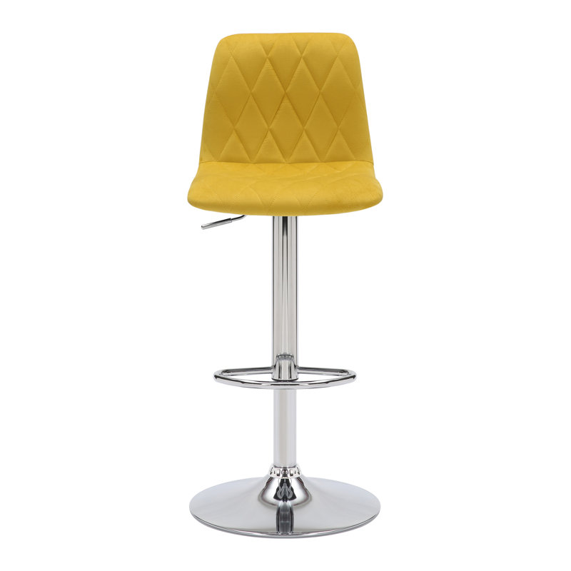 Adelaid Swivel Upholstered Adjustable Height Counter Stool with Metal Frame, Mustard