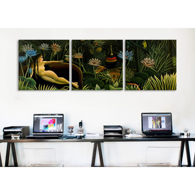 «Henri Dreameau The Dream», ensemble de 3 reproductions d'art sur toiles tendues, H 16 po x l 48 po x P 1,5 po, Toile tendue