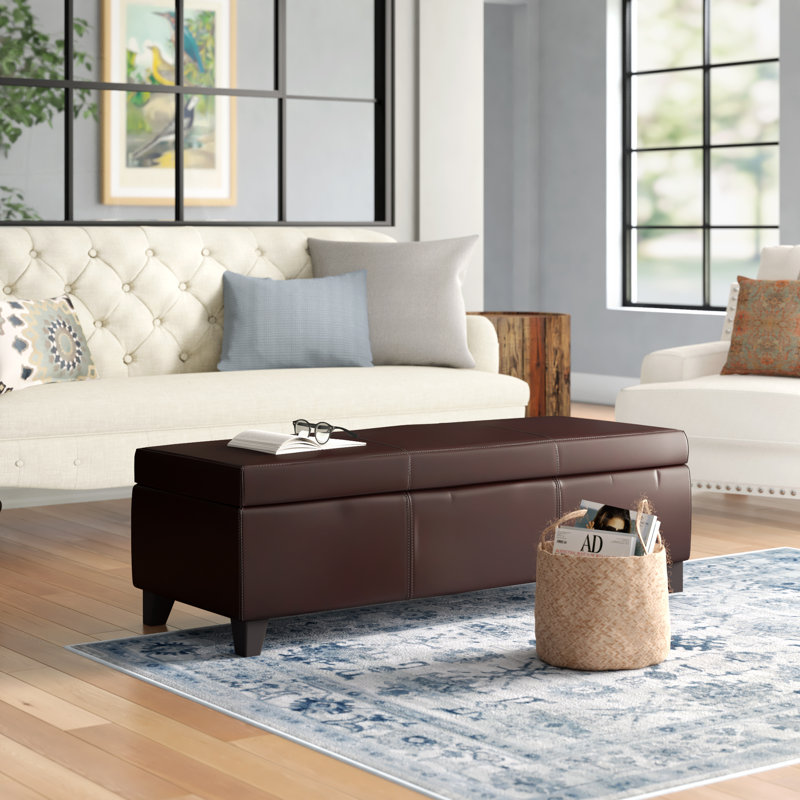 Faux Leather Ottoman