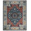 Tapis Oushak bleu en laine noué à la main 9 pi 1 po x 11 pi 11 po-467093744-467093746