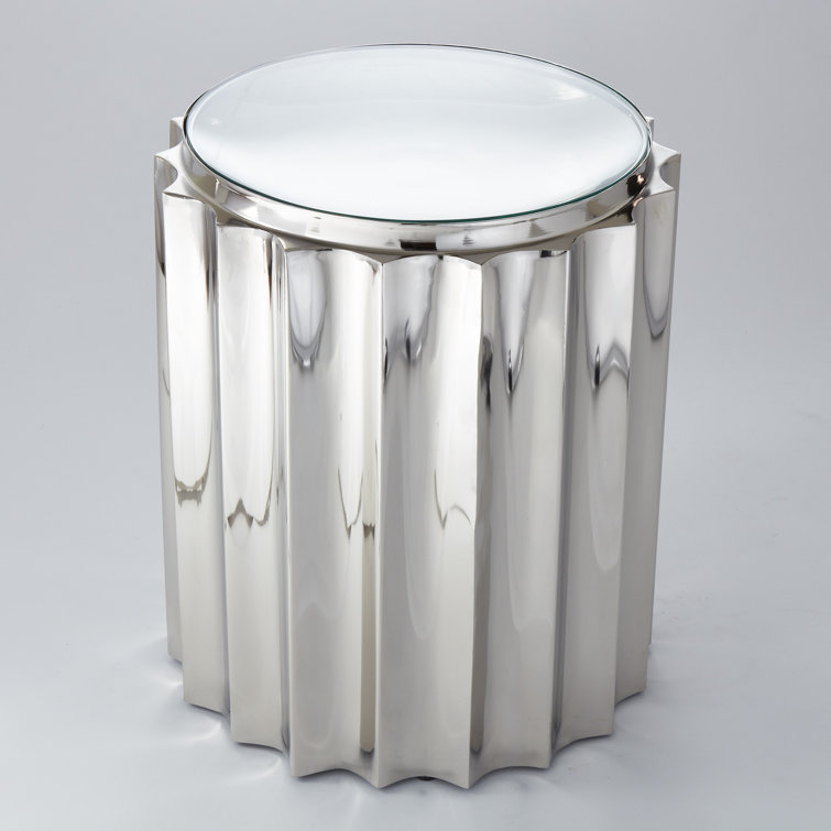 Fluted Column Table-Nickel