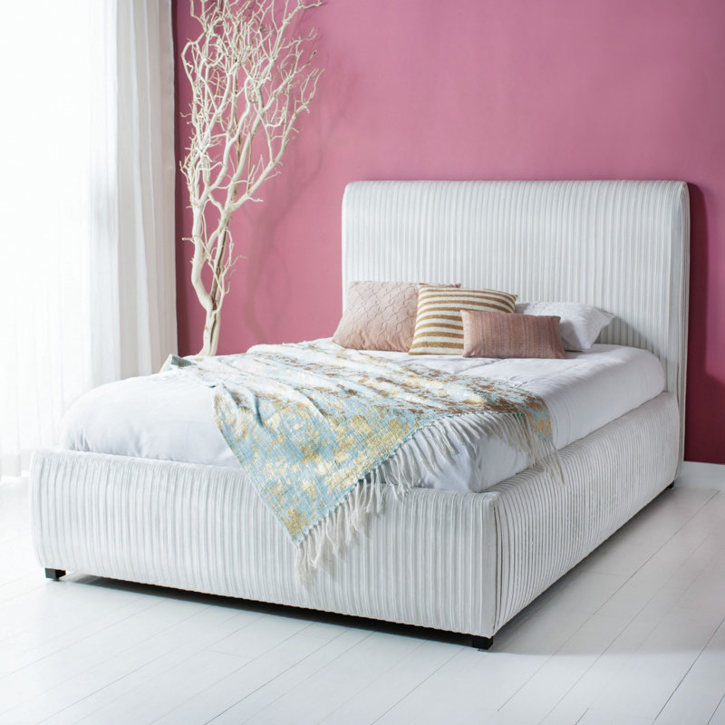 Lit tapissier Clarice, Grand, Blanc Bella