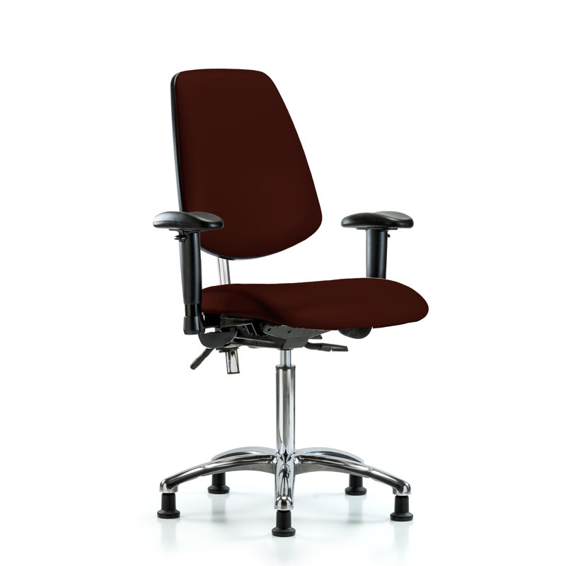 Chaise de tâches ergonomique Octavia, Bourgogne, Patins, Non inclus