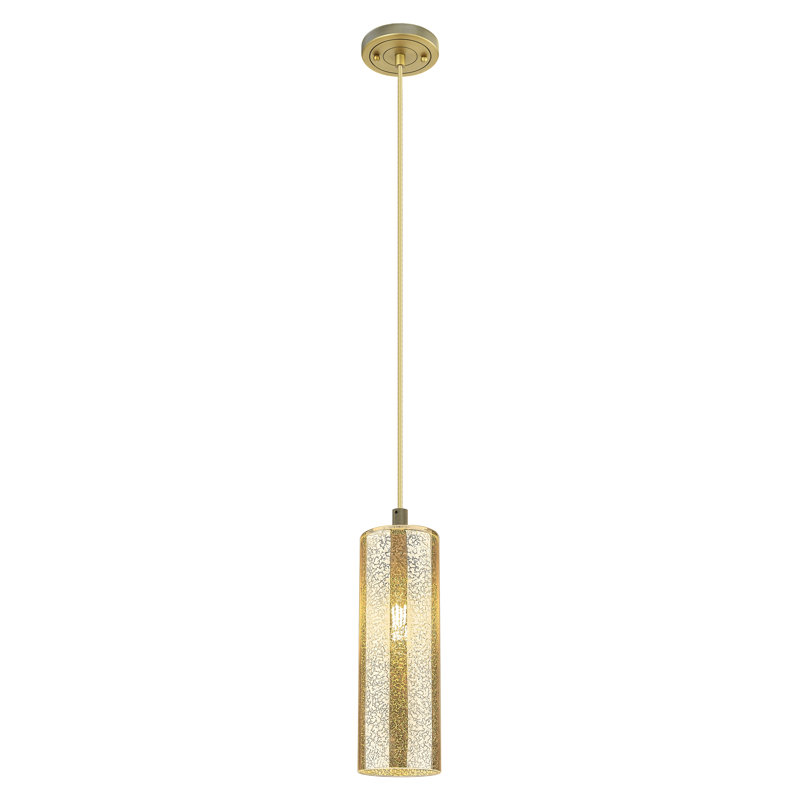 Luminaire suspendu à cordon 1 lumière Crown Point, Mercure, H 13,25 po x l 4,5 po x P 4,5 po, Nickel satiné