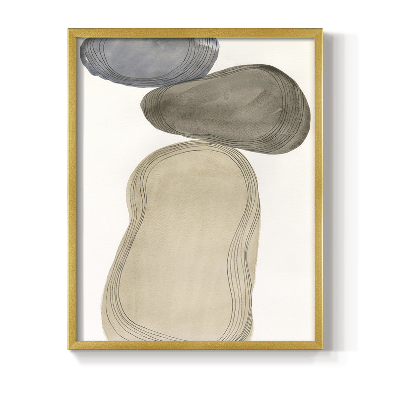 River Rocks Contour I, reproduction encadrée - bois massif, H 10 po x l 8 po