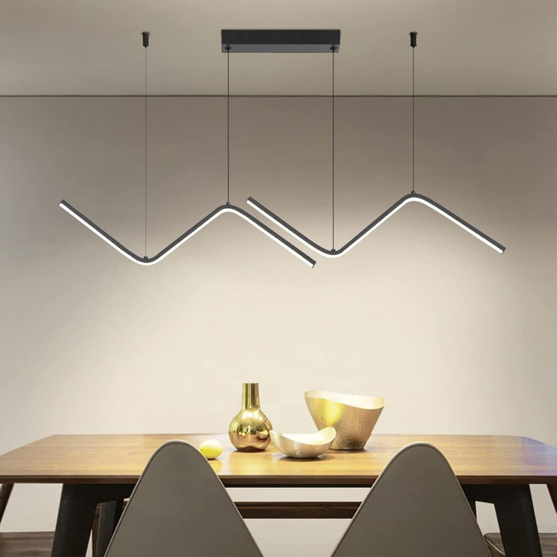 Îlot de cuisine à DEL avec luminaire suspendu moderne à DEL à intensité variable avec luminaire suspendu à intensité variable 472 po