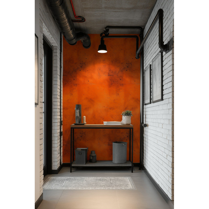 Rust Orange Wallpaper Textured Peel And Stick Industrial Wall Mural